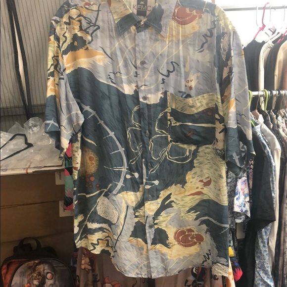 Men's Casual Button Down 100% Silk Shirt - Multicolor - Picture 1 of 5